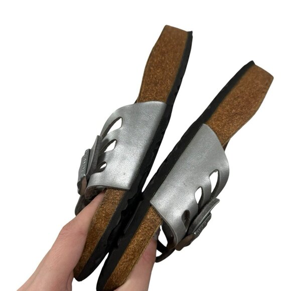 BIRKENSTOCK Silver Metallic MOLINA Single Strap Sandals‎ Women's Sz 36 - US L5 - Picture 7 of 10